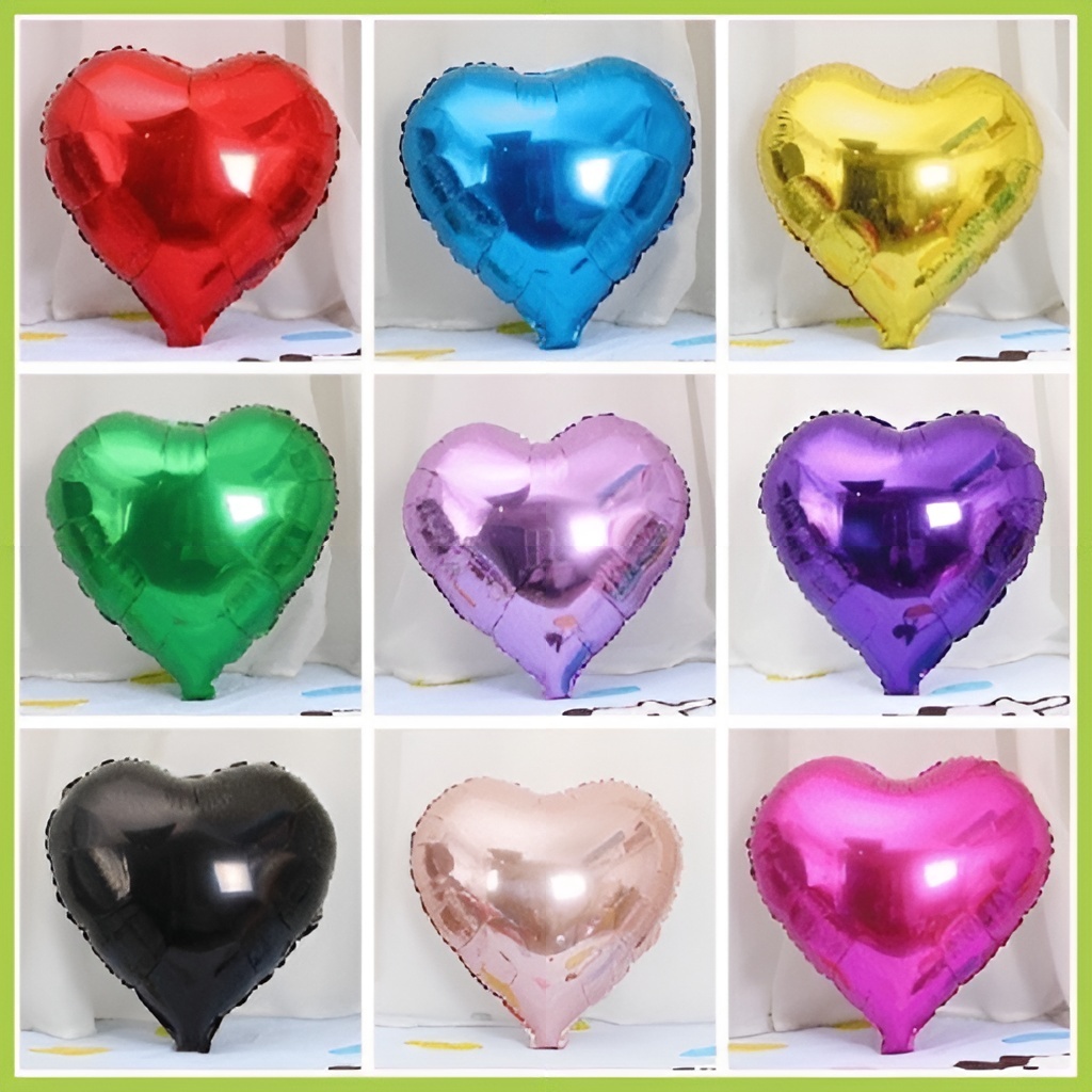 Bóng trái❤️tim tráng nhôm (25cm) nhiều mầu phụ kiện cho tiệc cưới,sinh nhật.sự kiện