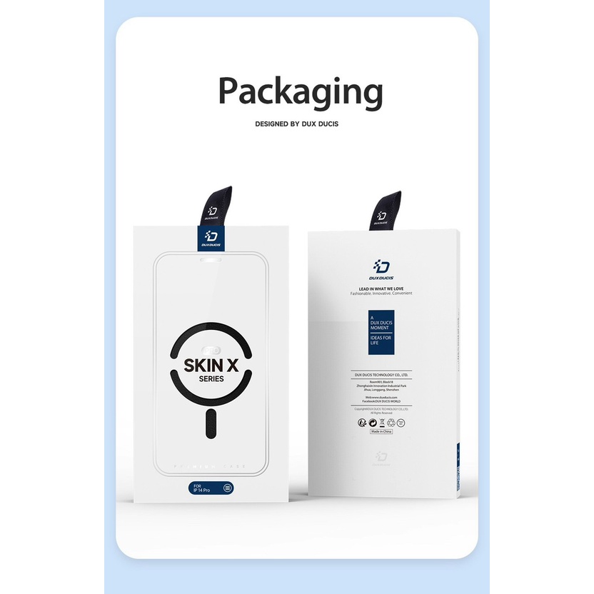 Bao da Dux Ducis  Skin X lưng trong hỗ trợ sạc không dây có ngăn cài thẻ cho iPhone 14 Pro max
