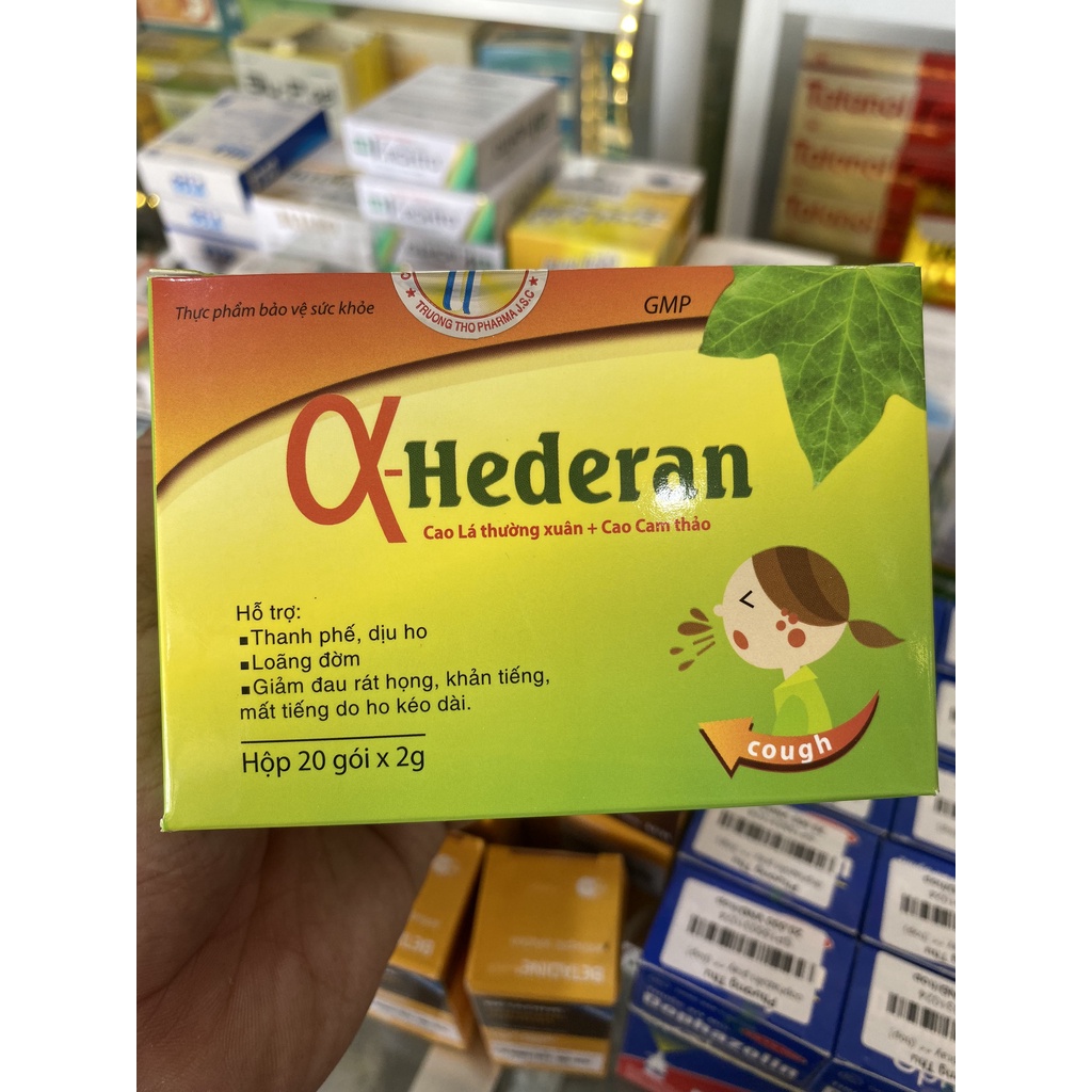 Cốm hỗ trợ giảm ho, tiêu nhầy thảo dược Hederan hộp 20 gói