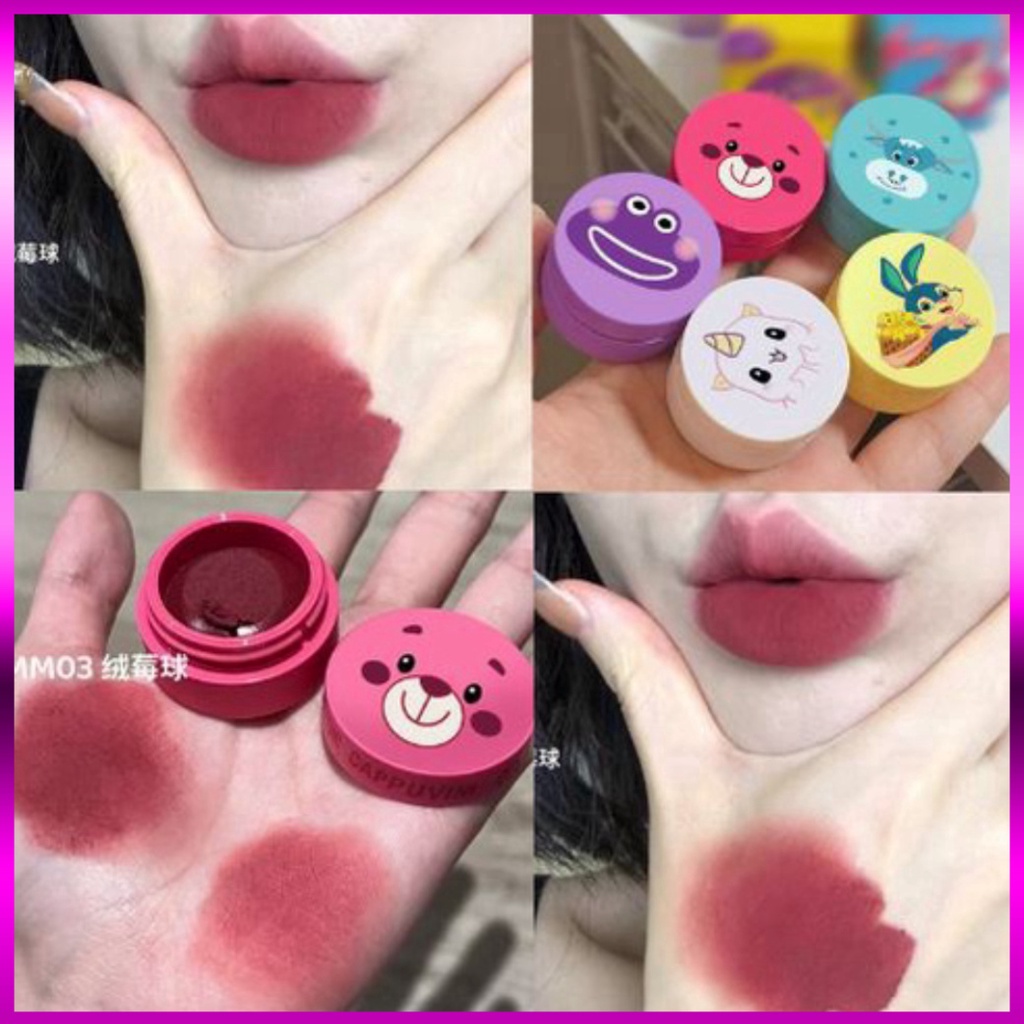 Son kem Cappuvini Zooland Lip Mud dạng hũ  dễ thương Cao Cấp