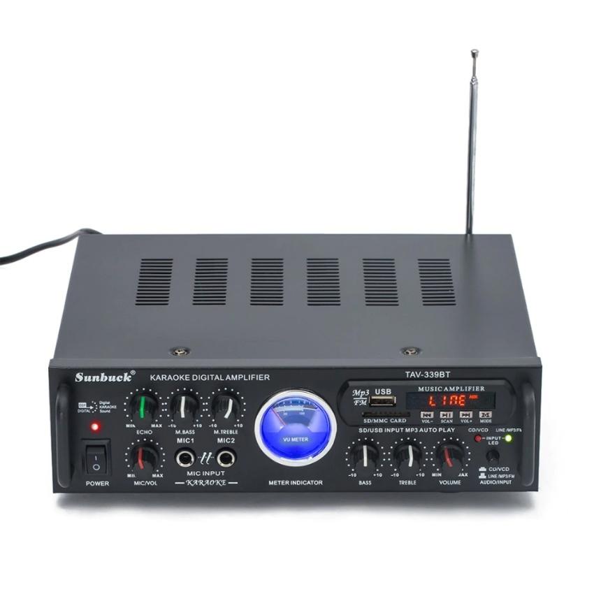 Amly bluetooth , amply karaoke bluetooth Sunbuck 339bt, đánh nhạc cực hay dùng điện 12v hoặc 220v.BẢO HÀNH UY TÍN