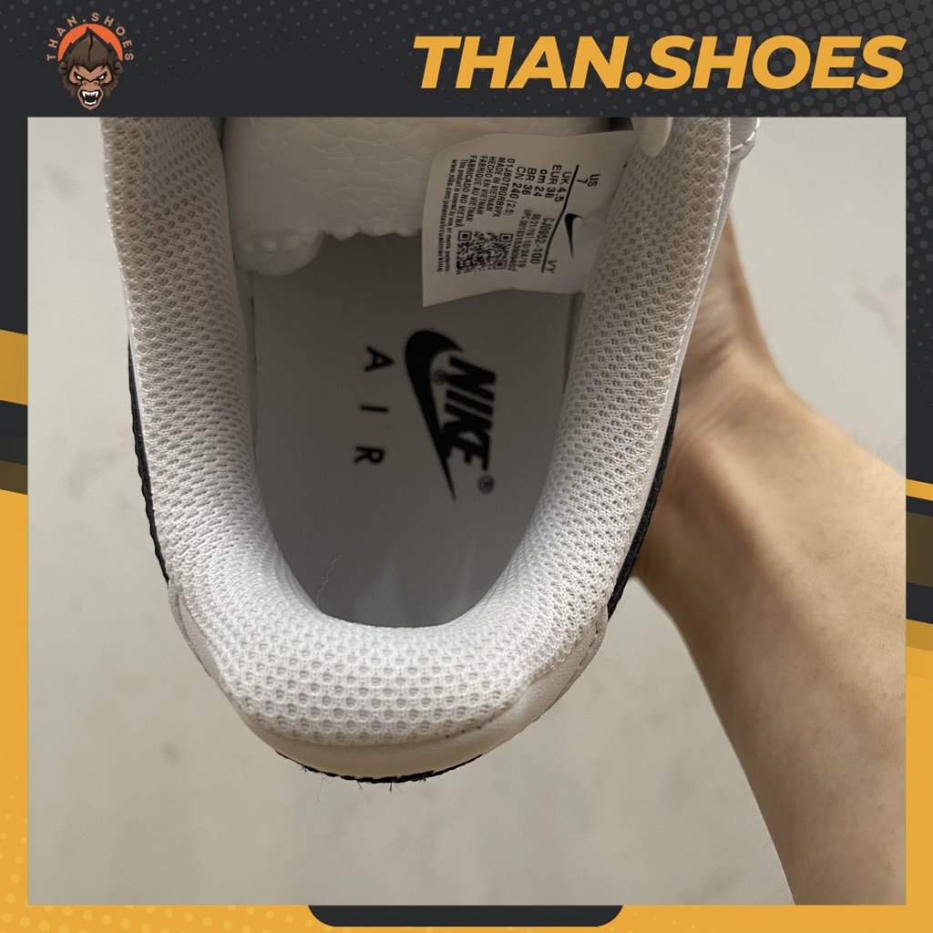 Giày Air Force 1 Low White Black, AF1 Trắng Đen - Than.Shoes