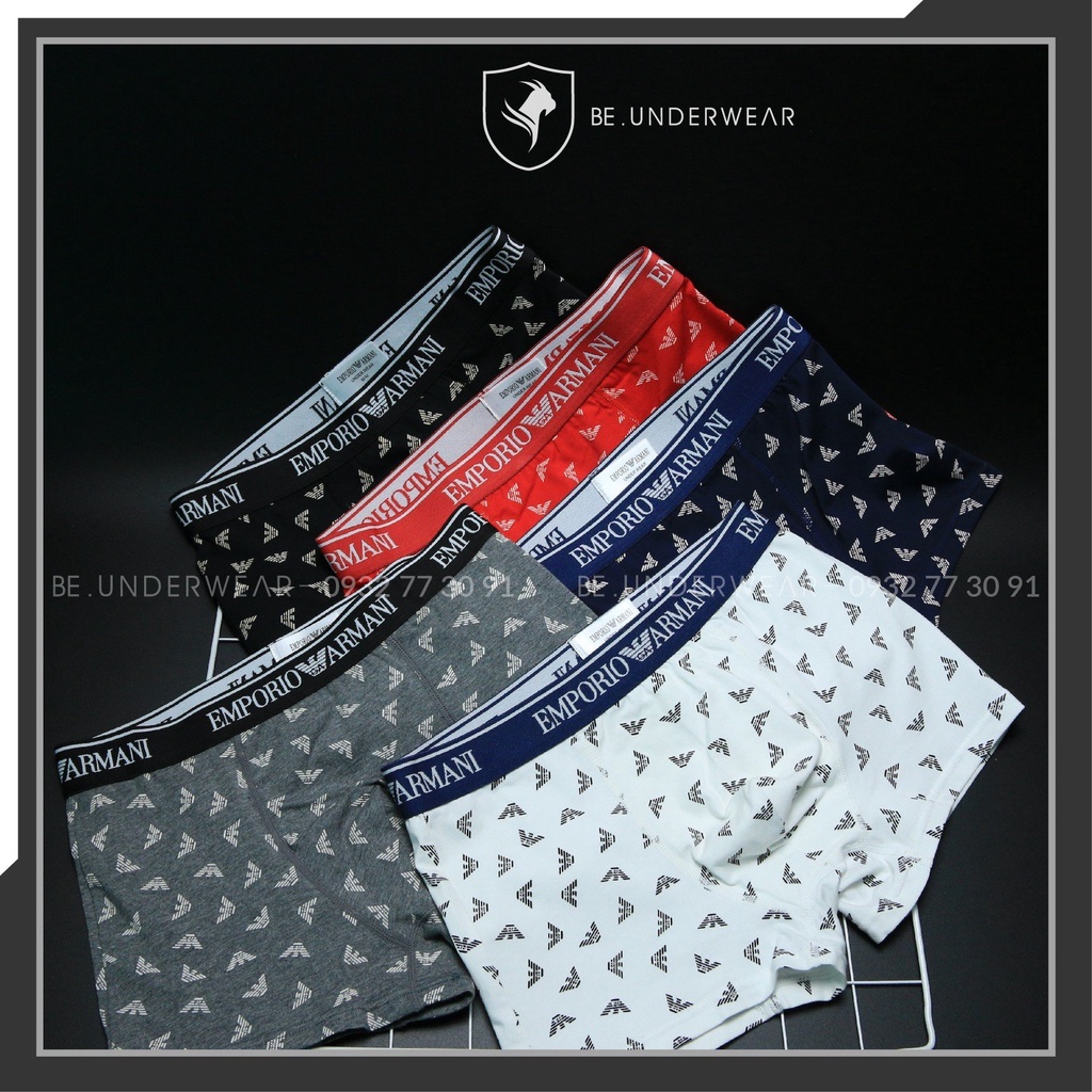 Quần lót nam, COMBO 5 quần sịp nam dạng đùi boxer siêu thấm hút mồ hôi Be Underwear EM1