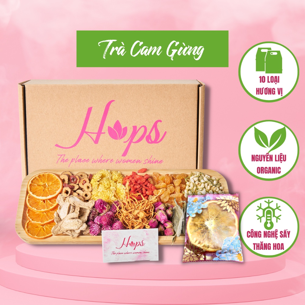 250g Trà cam gừng giảm cân,hỗ trợ giải cảm, thanh lọc cơ thể 9 vị thảo mộc