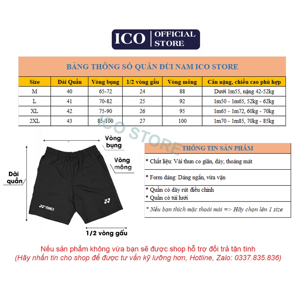 Quần Cầu Lông - Bóng Chuyền Yonex, Quần đùi thể thao nam
