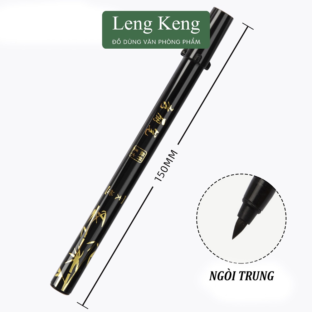 Bút viết thư pháp calligraphy văn phòng phẩm Leng Keng bút lông chotune có thể đổ mực B15