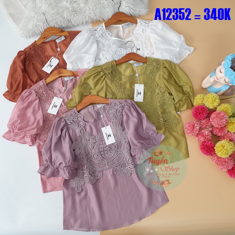 Thêm mẫu kiểu áo tơ phối ren đẹp say đắm lòng người đây ạ