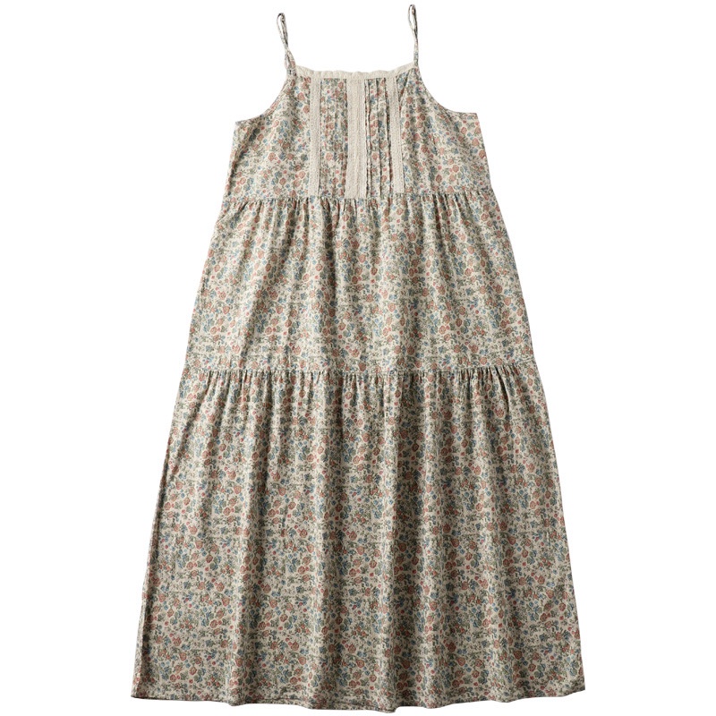 Đầm liền linen KAMAKA sát nách Morigirl in hoa liti - NU8399