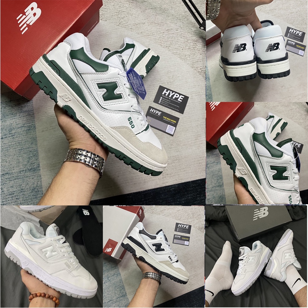 Giày thể thao NB550 đen trắng xanh, giày Sneaker New Balance 550 các màu unisex bản chuẩn dành cho nam nữ FullBoxBill