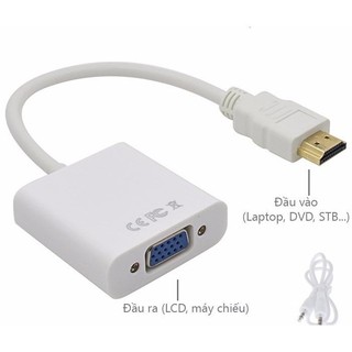 Cáp chuyển đổi hdmi ra vga, cáp hdmi ra vga có audio