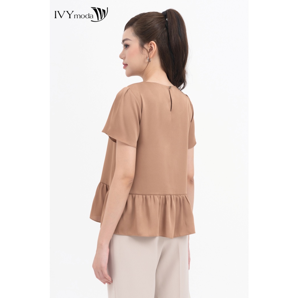 Áo lụa suông gấu xòe nữ IVY moda MS 16M8267