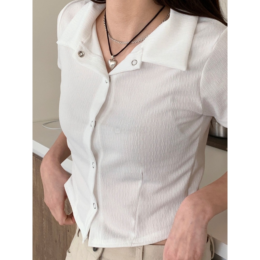 Áo Cardigan Ngắn Tay Xuyên Thấu Thiết Kế Đơn Giản