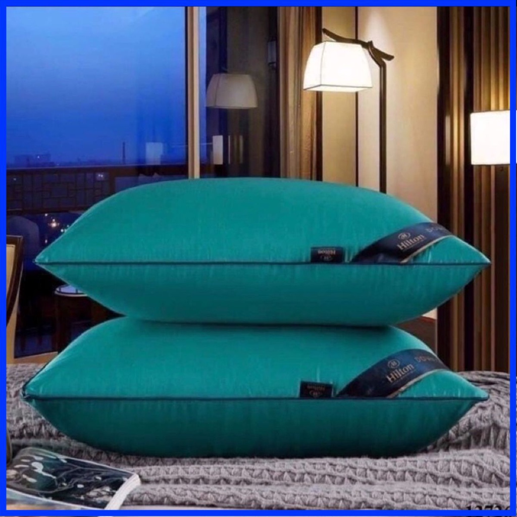 combo 2 gối hiton xanh là cây mềm mại êm ái, đôi gối đầu giá sỉ