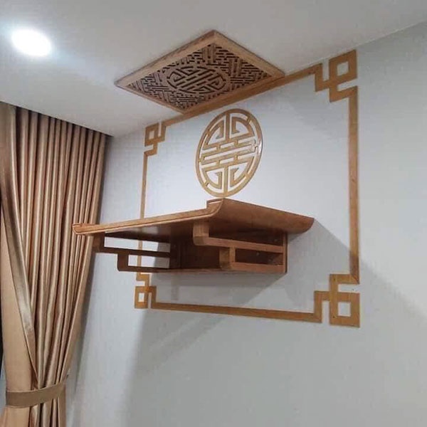 ◙™{Xưởng làm}Bàn Thờ Treo Tường gỗ sồi 2 tầng cao cấp các loại, có sẵn vít, lở(lắp đặt tại nhà ở Hà Nội có phí )