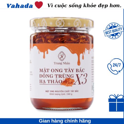 Mật ong Tây Bắc Đông Trùng Hạ Thảo X3 (120gr & 240gr) phục hồi sức khỏe, thanh lọc cơ thể, tăng khả năng miễn dịch