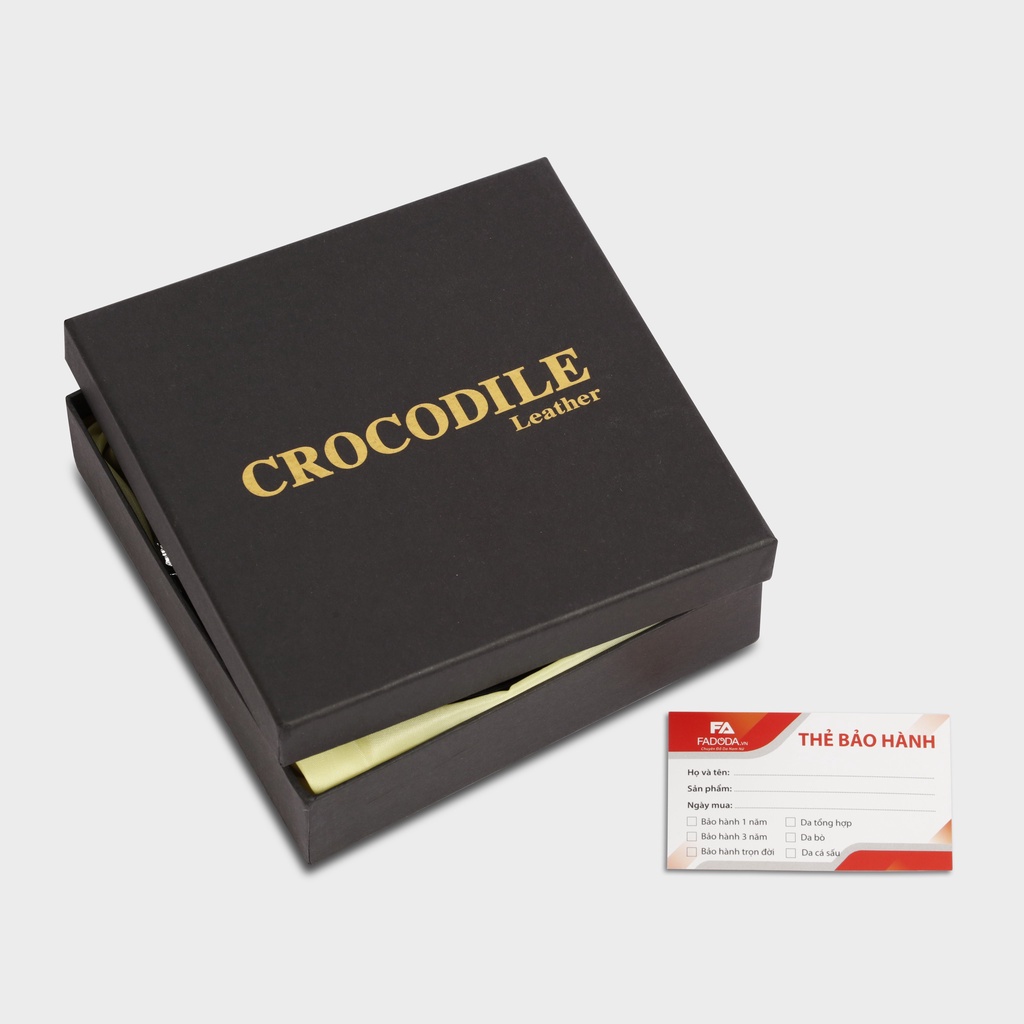 Thắt lưng da cá sấu Fadoda cao cấp bản ghép 4.0Cm làm từ vân bụng - FCB04BN
