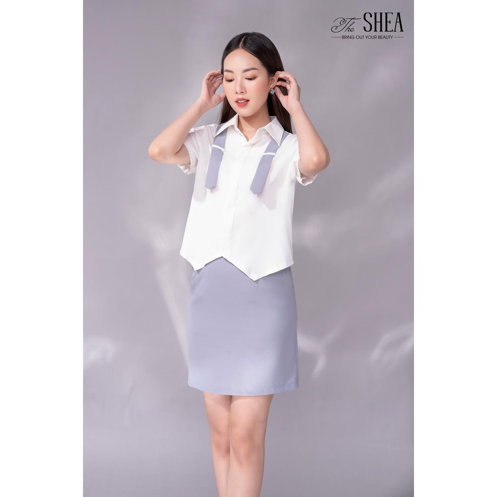 Set váy - áo cổ sơ mi phối The SHEA | MS 2308003