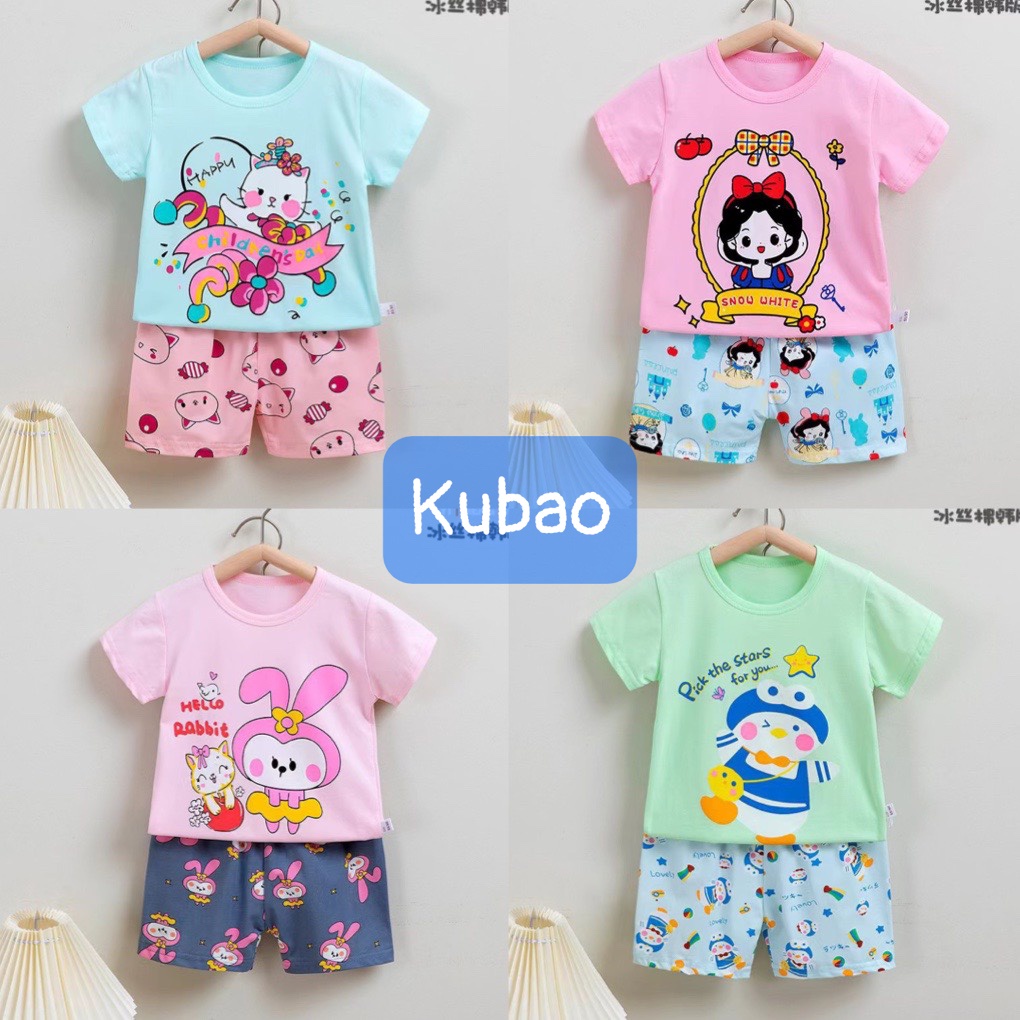 (8-15kg) Quần áo Quảng Châu - Bộ cotton cộc tay xuất Hàn cho bé gái 8-15kg (0,5 - 3 tuổi)