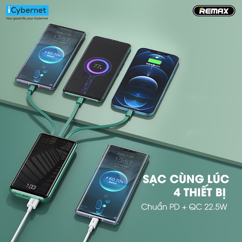 Pin Dự Phòng Sạc Nhanh 22.5W Remax Rpp-218 10.000mah