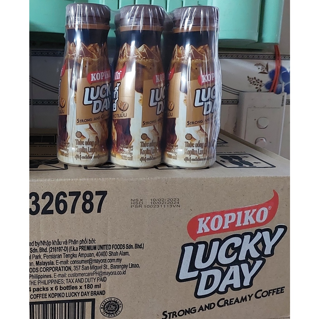 Cà phê sữa kopiko lucky day 180ml