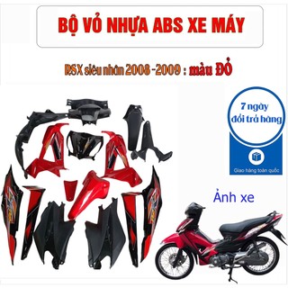 Bộ nhựa màu đỏ gắn xe wave rsx 100 siêu nhân đời 2008 đến 2009 bộ ổ khóa trước sau xe rsx 100 - spa-dgrsx