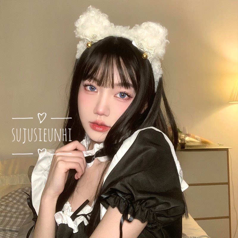 (4 màu) bờm tóc/ băng đô cài đầu tai gấu lông xù xinh xắn dễ thương