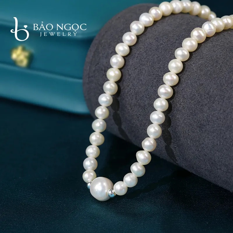 Vòng Cổ Choker Ngọc Trai Thời Trang Cỡ Ngọc 4ly - DB2721 - Bảo Ngọc Jewelry (HÀNG THIẾT KẾ - ĐỘC QUYỀN TẠI BẢO NGỌC)