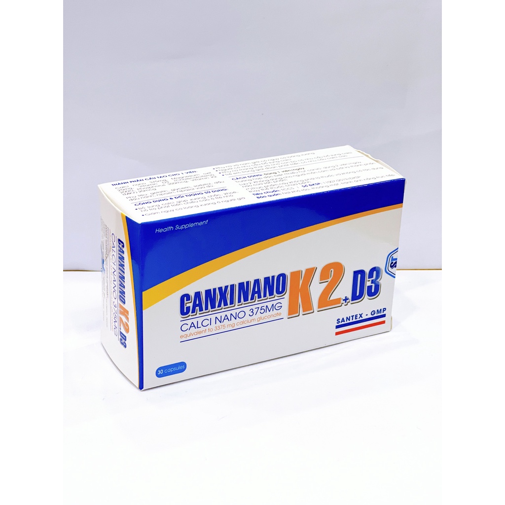 Viên Uống CANXI NANO K2+ D3 - Bổ sung calci giúp xương chắc, khoẻ hộp 30 viên