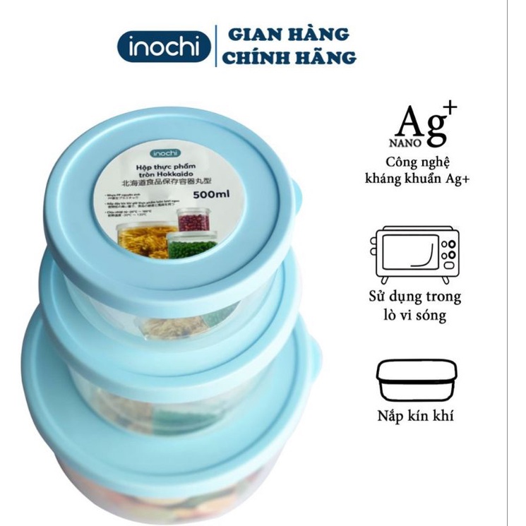 Hộp nhựa đựng thực phẩm Hokkaido INOCHI cao cấp nắp dẻo tiện lợi chịu nhiệt đến 140 độ C