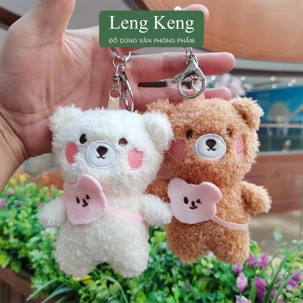 Móc khóa gấu bông văn phòng phẩm Leng Keng móc cài balo,chìa khóa siêu cute MK08