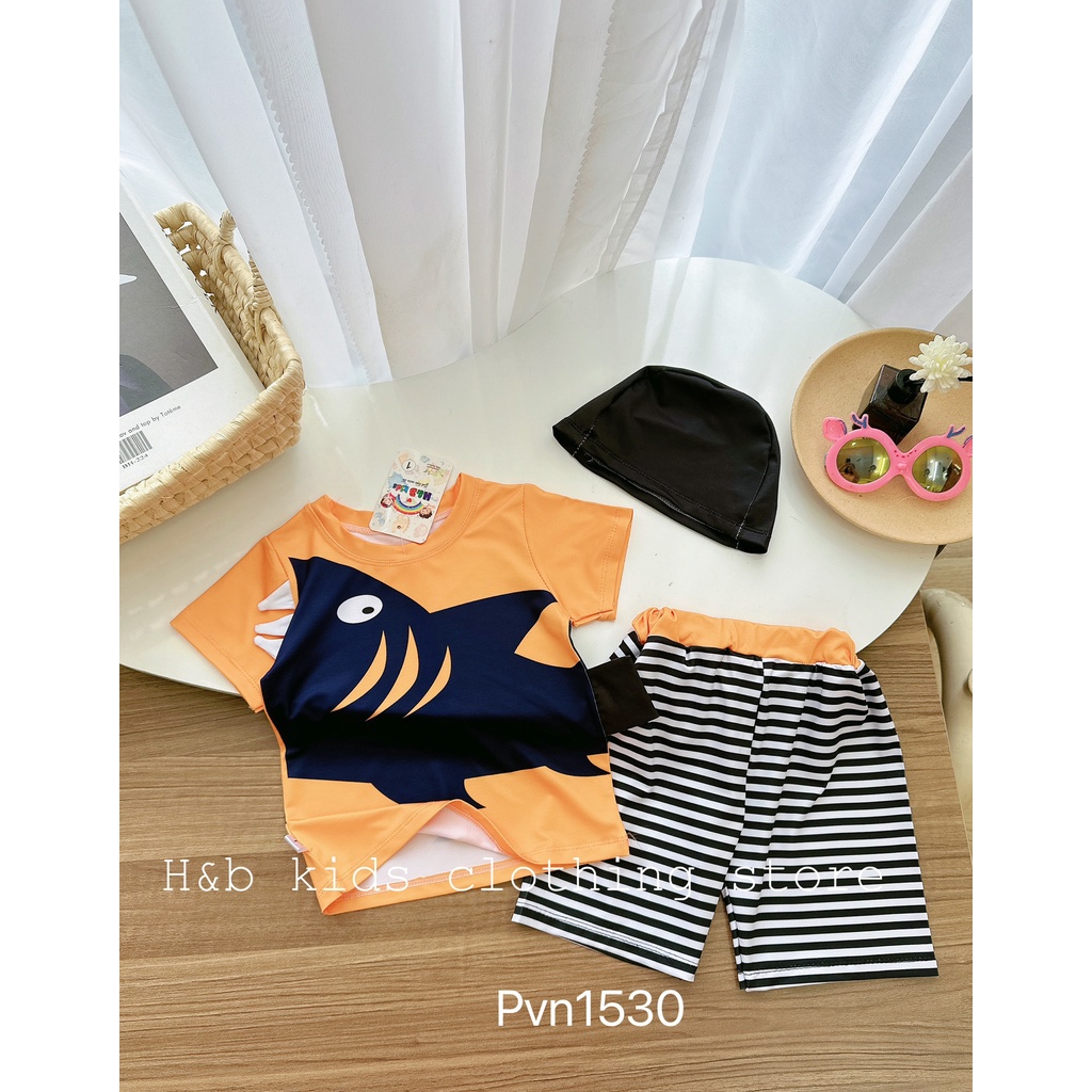 Bộ bơi cá mập đen bé trai