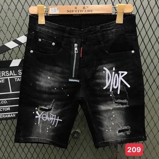 Quần short jean nam cao cấp alenmenstore chất không giãn thêu in nhiều mẫu đa dạng