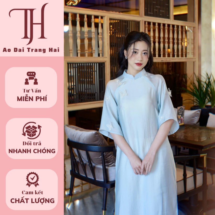 Áo dài Hồ Điệp dáng xuông tay xòe nhẹ nhàng thướt tha-Trang Hải