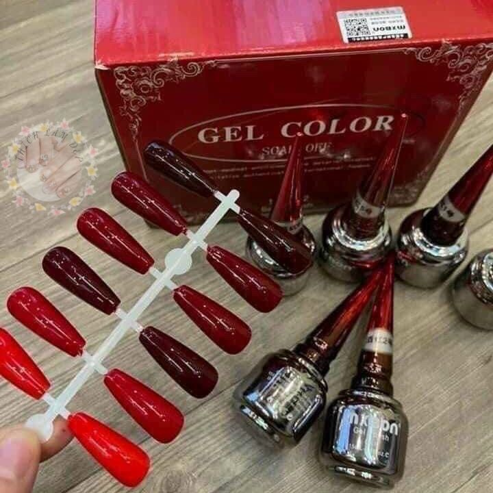 Sơn Gel MXBON 6 Màu Đỏ tôn da, chất gel đậm đặc lên chuẩn - Chính Hãng Loại 1