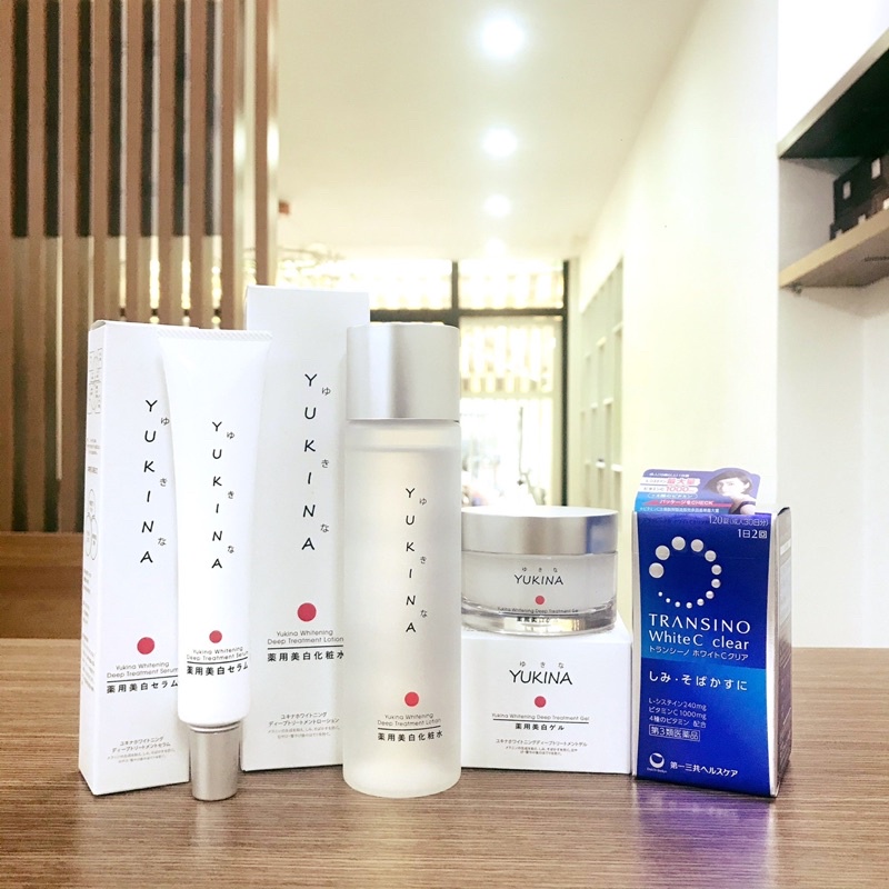 Bộ Kem Dược Mỹ Phẩm Yukina Medicated Skincare Nhật Bản  Xóa Nám, Tàn Nhang, Da Trắng Sáng, Cấp Ẩm Sâu, Chống Lão Hóa Da