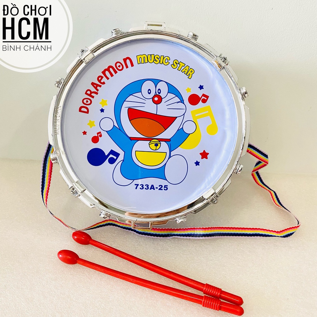 Đồ chơi trẻ em trống trường hình doremon bằng nhôm dành cho bé thích khám phá âm nhạc, trống đồ chơi 733A-25