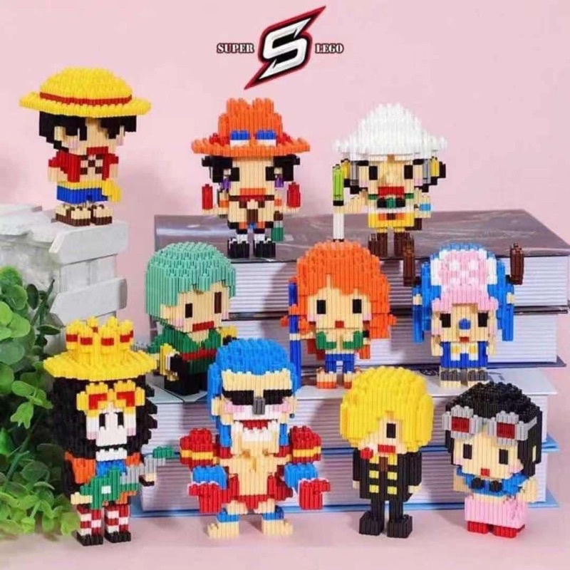 Mô hình lắp ráp one piece vua hải tặc 3d mini nhân vật hoạt hình lego mini