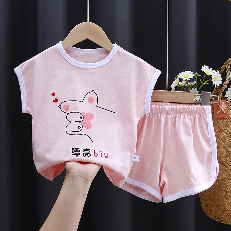 Đồ bộ bé gái chất cotton siêu mát 2-6 tuổi| Bộ mùa hè bé gái cotton, Bộ mặc nhà cho bé gái