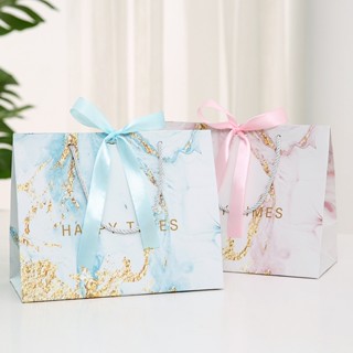 Túi Quà Tặng Túi Giấy Cứng có quai kèm nơ hồng, xanh tặng sinh nhật, valentine, ngày lễ EMA gối nệm cho người việt