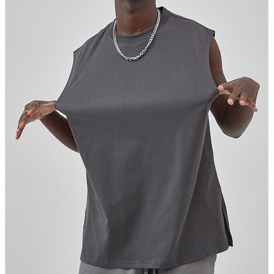 Áo thun ba lỗ Midi tanktop sát nách thể thao cho nam tập gym phom rộng bigsize chất liệu cotton thấm hút mồ hôi