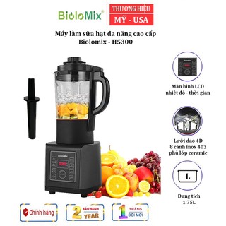 Máy làm sữa hạt , nấu cháo,... đa năng thương hiệu biolomix h5300 - hàng có sẵn