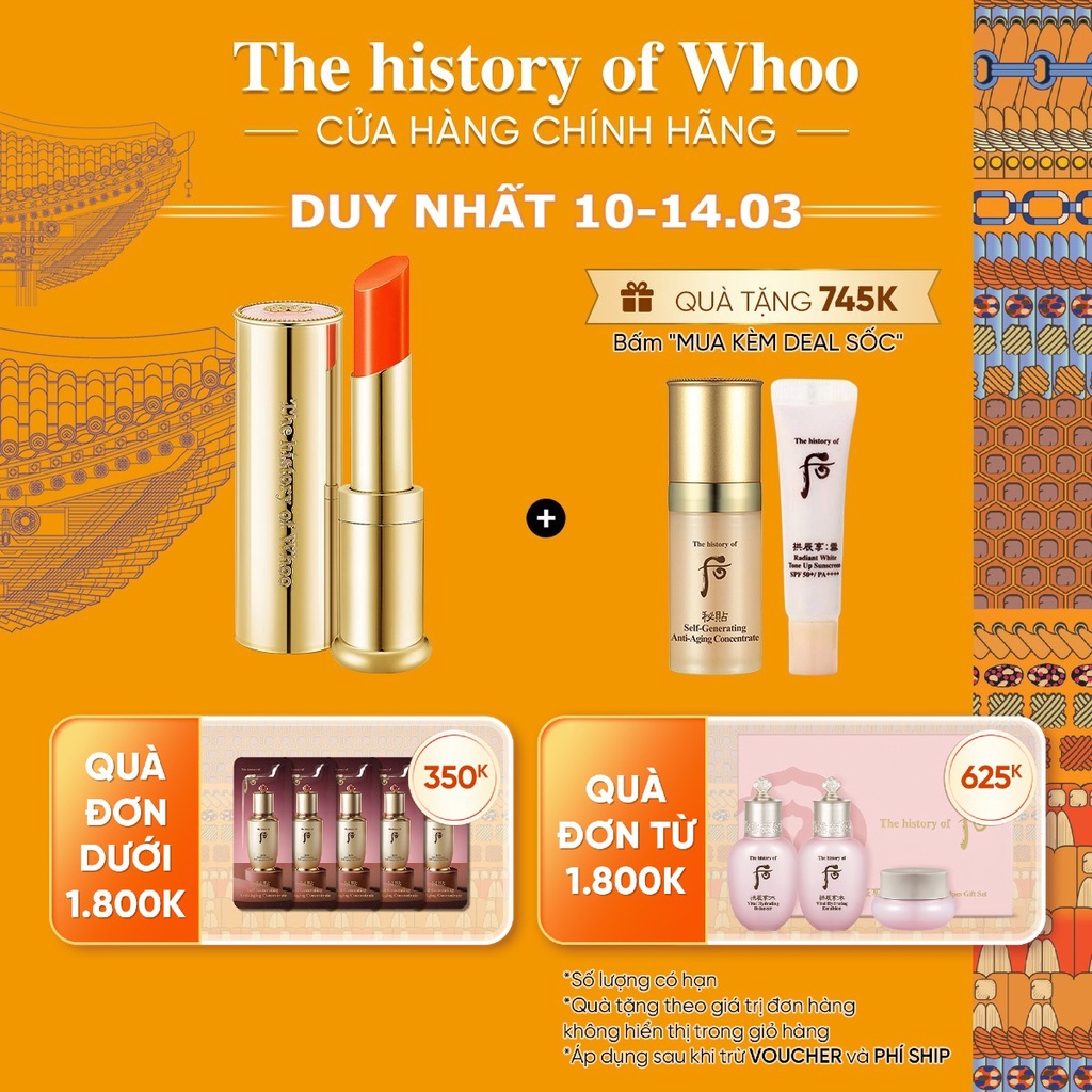  Son dưỡng môi Đông y The history of Whoo Gongjinhyang Mi Glow Lip Balm 3.3g