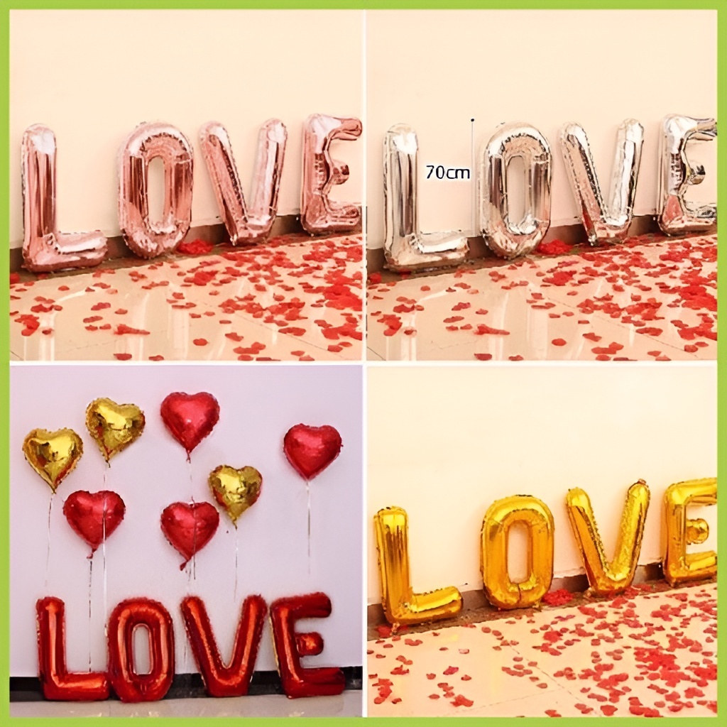 Bộ bóng chữ LOVE trang trí phòng cưới, tỏ tình, cầu hôn, valentine