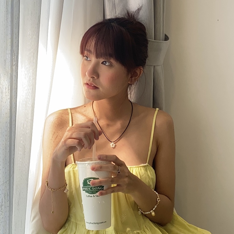 Vòng cổ dây vải HOA VỎ SÒ trắng - VUONQUOA