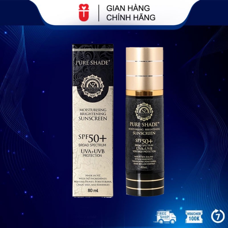 Kem chống nắng trắng da, chống lão hóa Pure Shade SPF50+ Moisturising & Sunscreen 70ml/ 80ml
