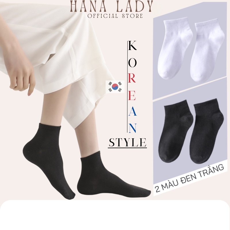 Tất chân trơn unisex phong cách Hàn Quốc chất liệu cotton thông hơi thoáng khí Hanaladystore T024