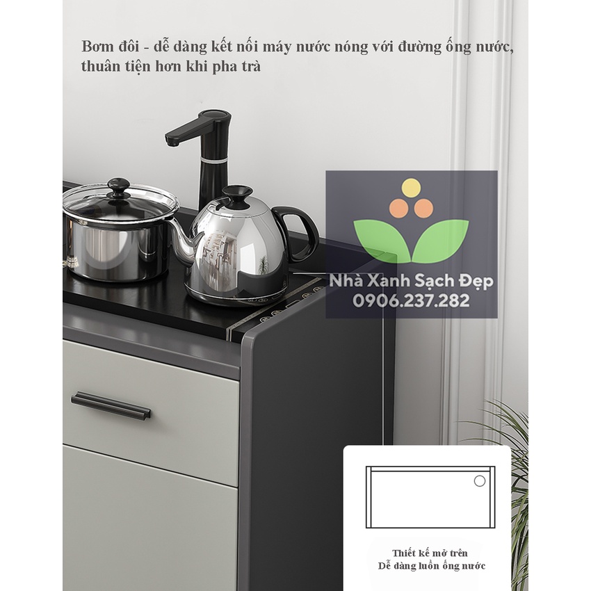 Tủ trà tích hợp ĐUN NƯỚC TỰ ĐỘNG giúp thuận tiện khi pha trà, tủ trà di động kèm bếp đun nước
