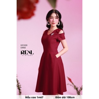 Đầm đi tiệc tôn dáng annie đỏ_REAL