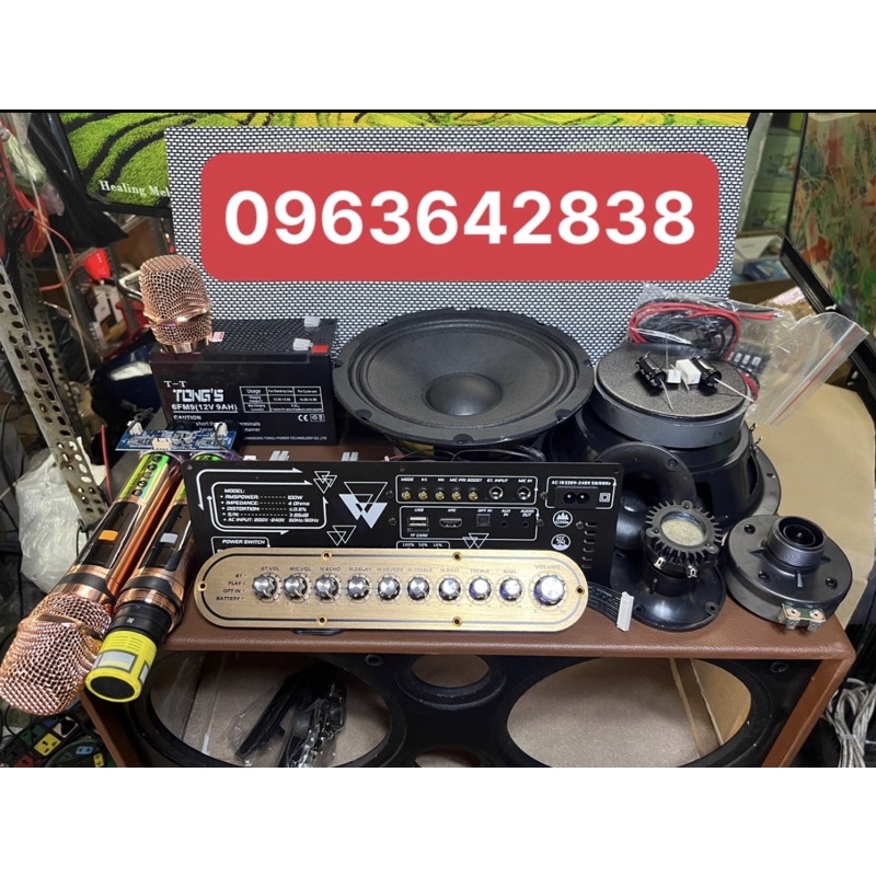 Pull bộ combo ráp loa xách tay 2 bass 20 (có vỏ thùng)