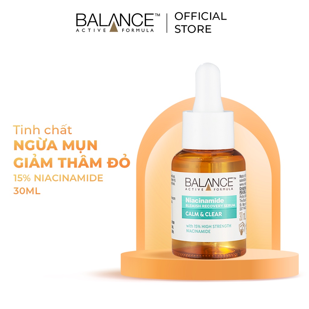 Serum ngừa mụn mờ thâm Balance Active Formula Niacinamide 15% Blemish Recovery 30ml
